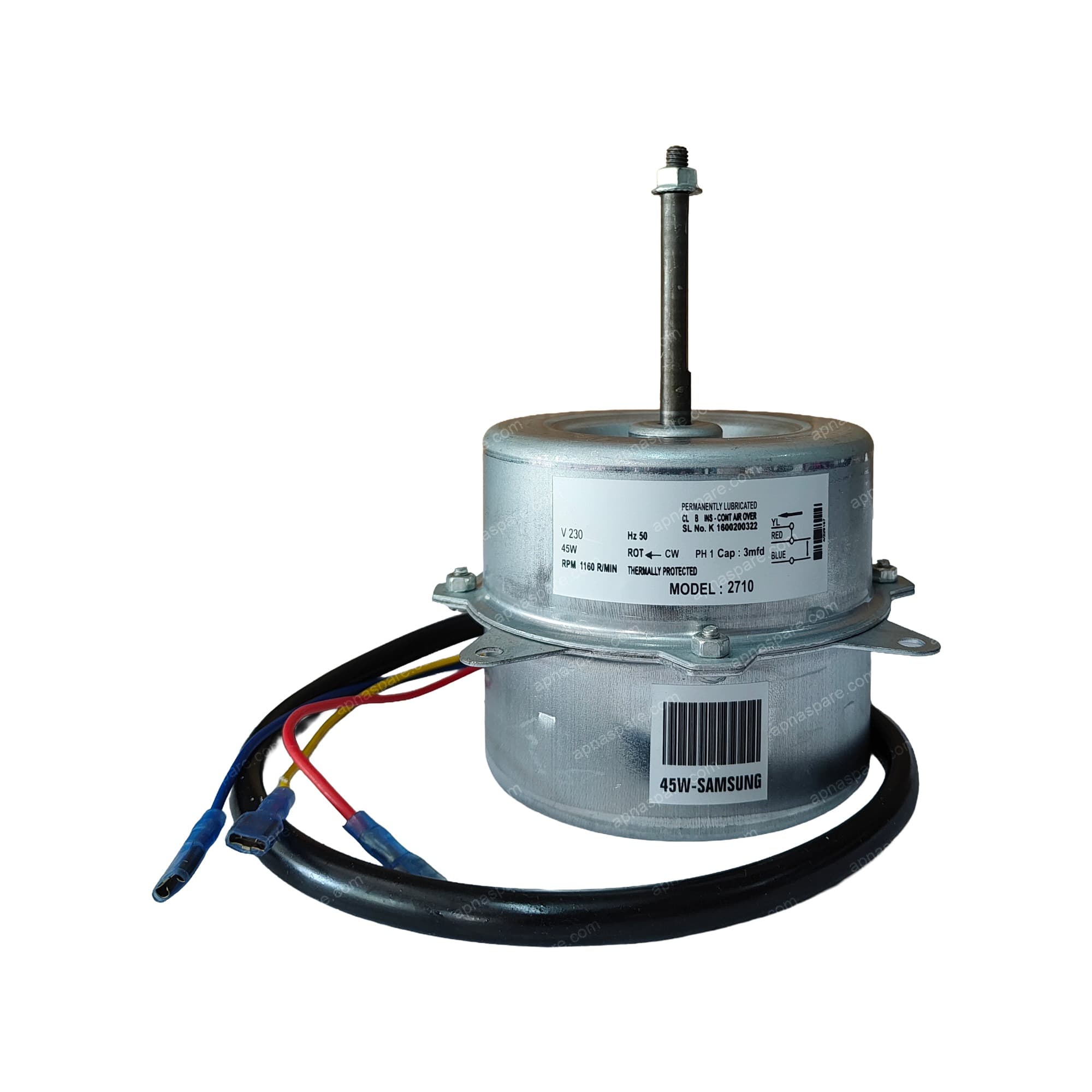 Samsung AC Outdoor Fan Motor 45W – Model 2710 | 1160 RPM Condenser Motor
