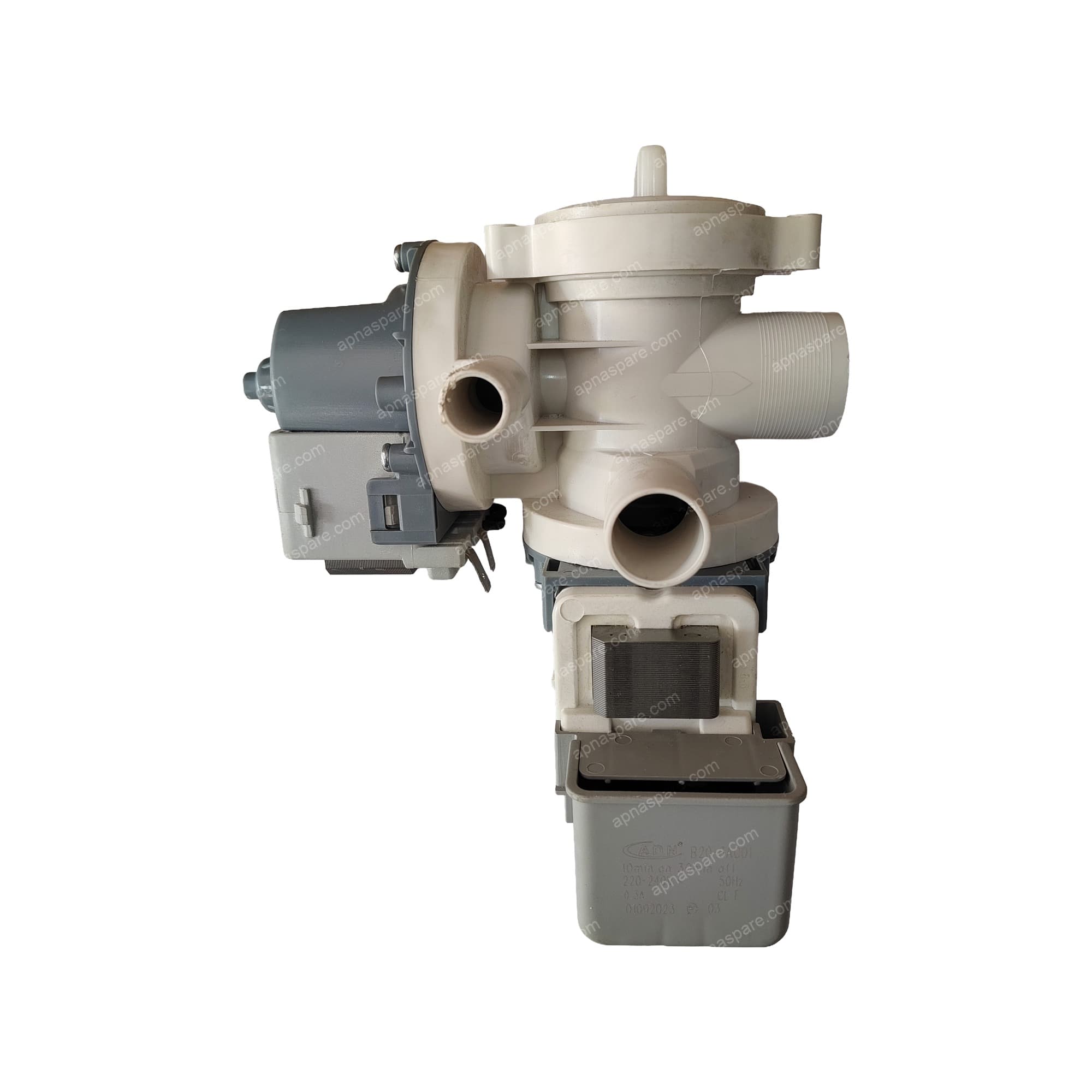 IFB Washing Machine Twin Coil Drain Pump – Double Pump Motor Assembly with Threaded Outlet & Dual Ports | ADH B20 Series Motor | Front Load Compatible