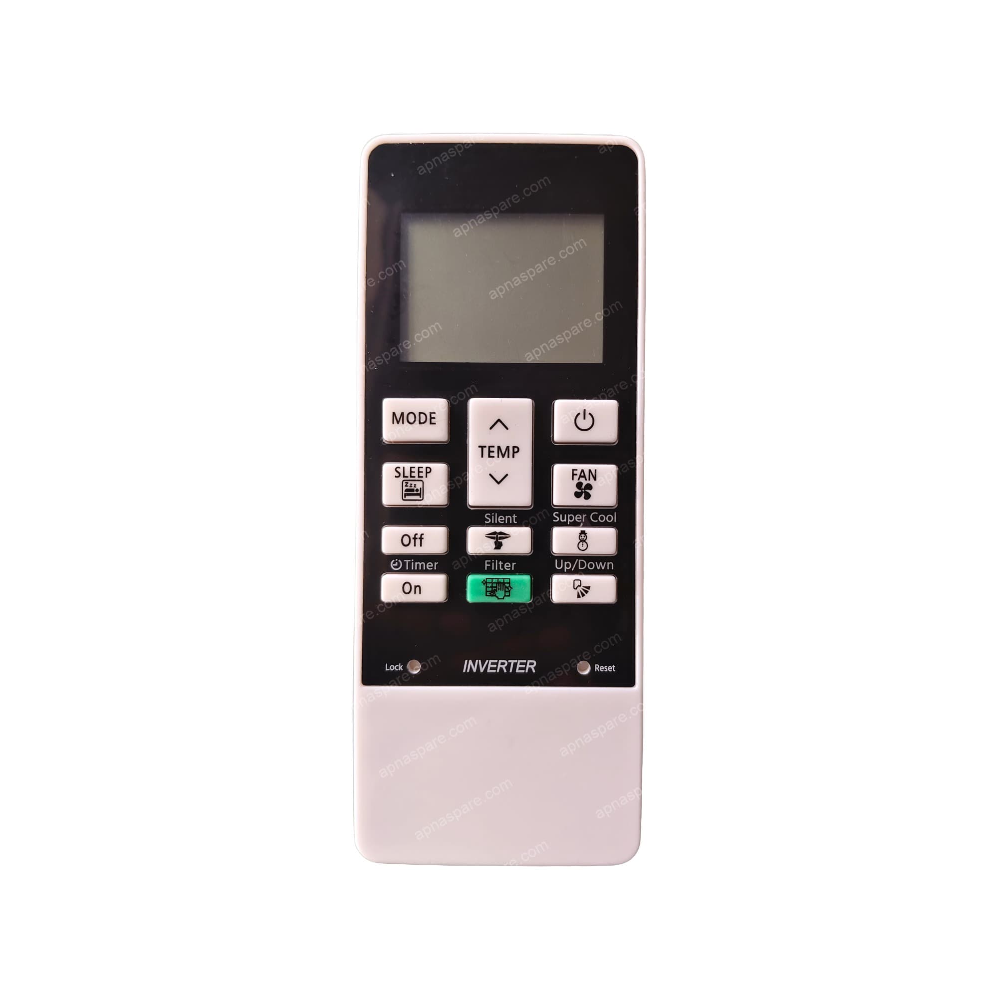 Hitachi Inverter AC Remote Control 168D — No Backlight, Super Cool & Silent Mode