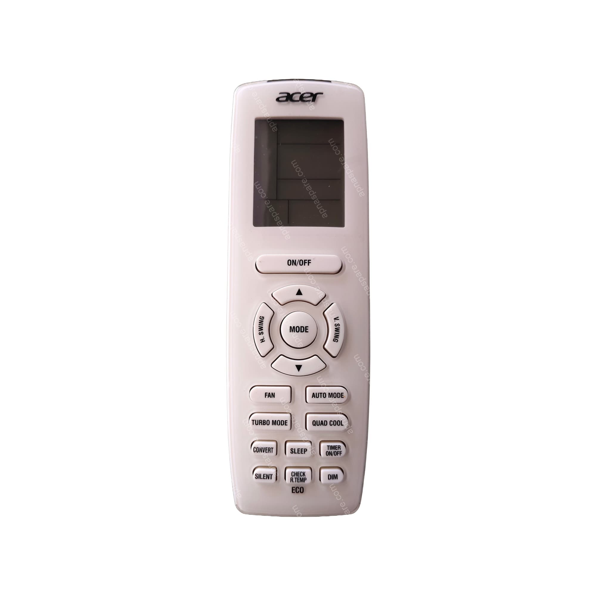 Acer AC Remote Control - LCD Split AC Remote with Turbo, Quad Cool and Convert Mode | ACER287 | Compatible Replacement Remote
