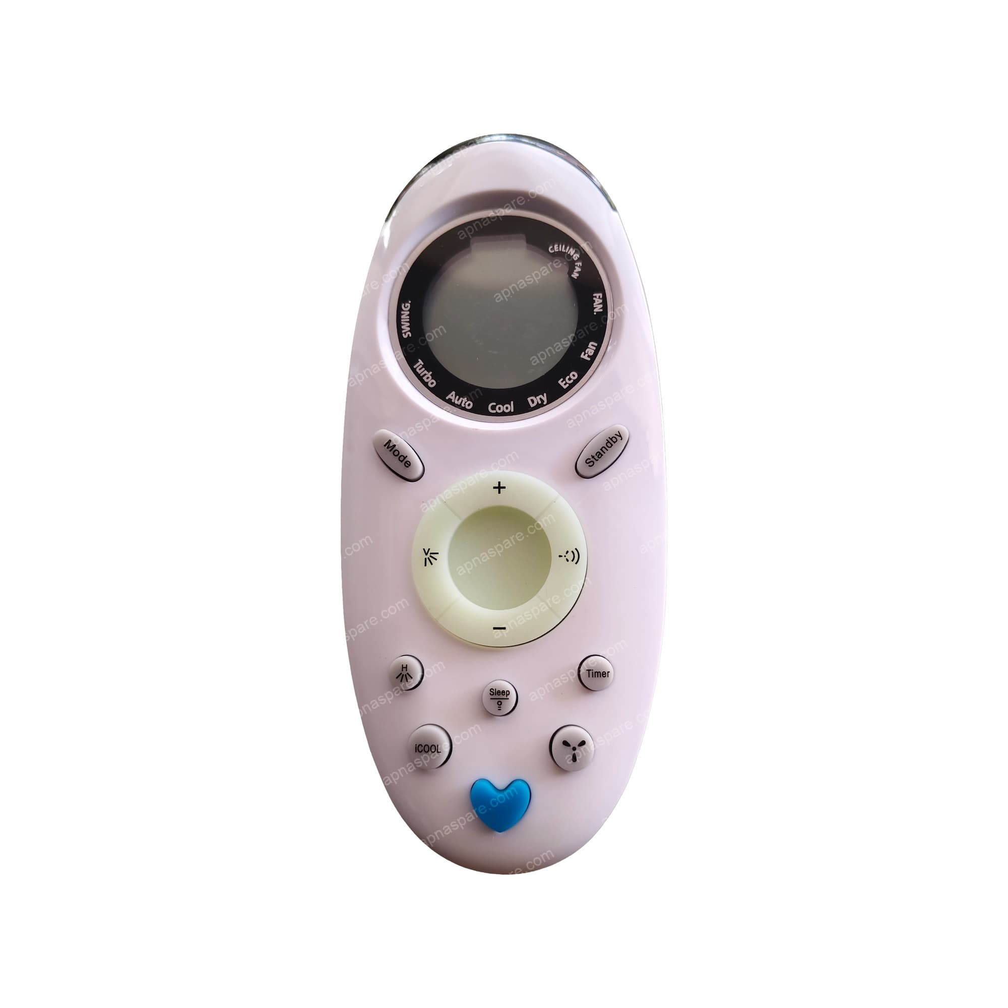 Onida iCool AC Remote Control AC143A – Compatible Replacement Remote with Ceiling Fan Control, iCool & Oval Dial for Split Air Conditioners