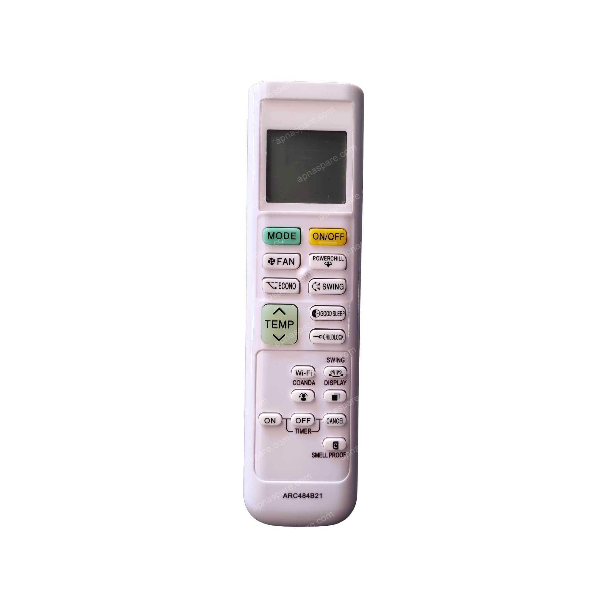 Daikin Smart Wi-Fi AC Remote Control AC214B ARC484B21 – Compatible Replacement Remote with Coanda, Smell Proof, Powerchill & Childlock for Split Air Conditioners
