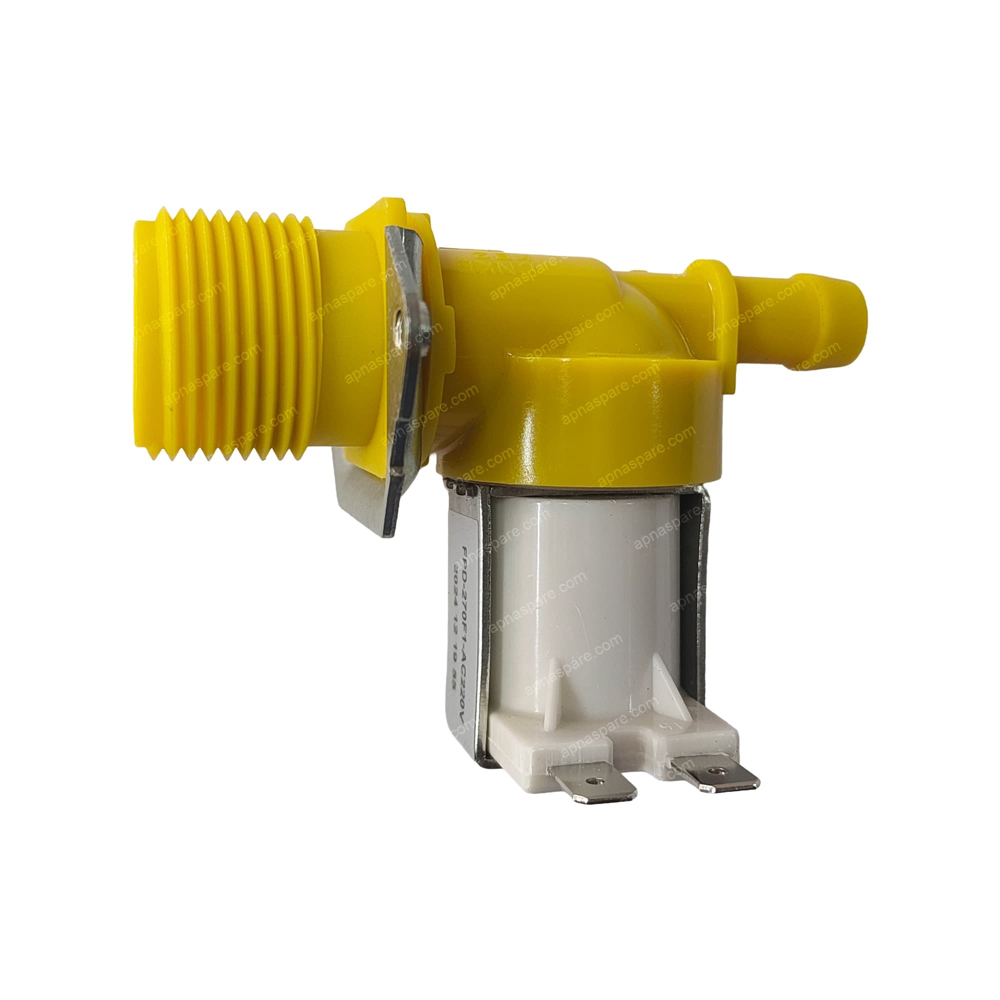 Whirlpool Washing Machine Feed Valve – Single Solenoid AC 220V Water Inlet Valve (Yellow) | Part No. FPD-270F1-AC220V | Fully Automatic Top Load