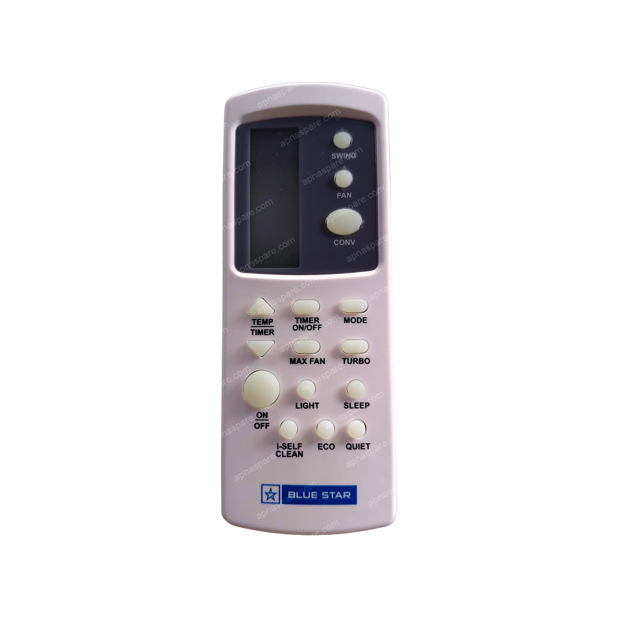 Blue Star AC Remote Control - LCD Split AC Remote with Conv, Max Fan and i-Self Clean | BLUESTAR-310 | Compatible Replacement Remote