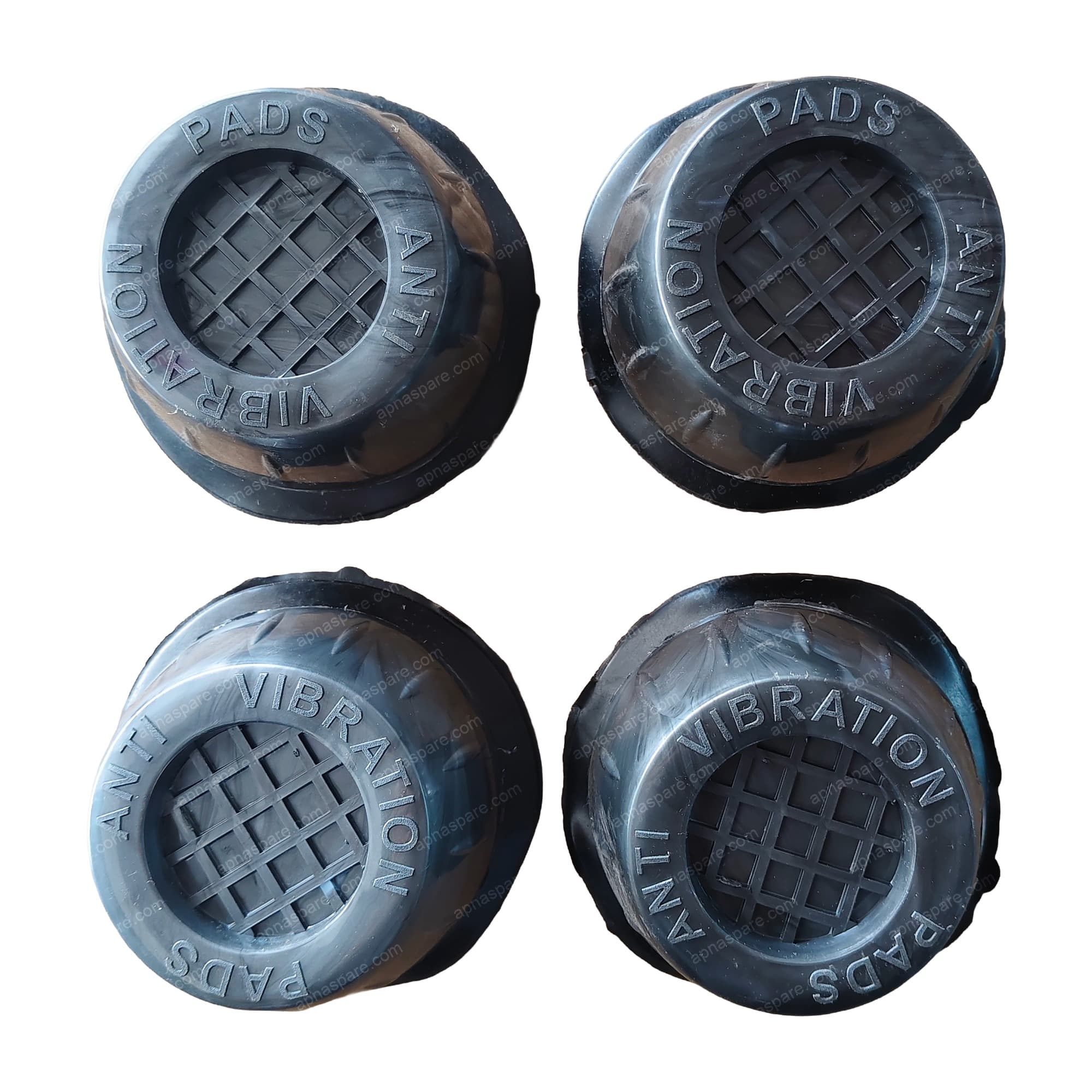 Washing Machine Anti-Vibration Pads – Round Rubber Grip Pads with Diamond-Mesh Non-Slip Surface, Tire-Tread Sidewall | Set of 4 | Multi-Appliance Use