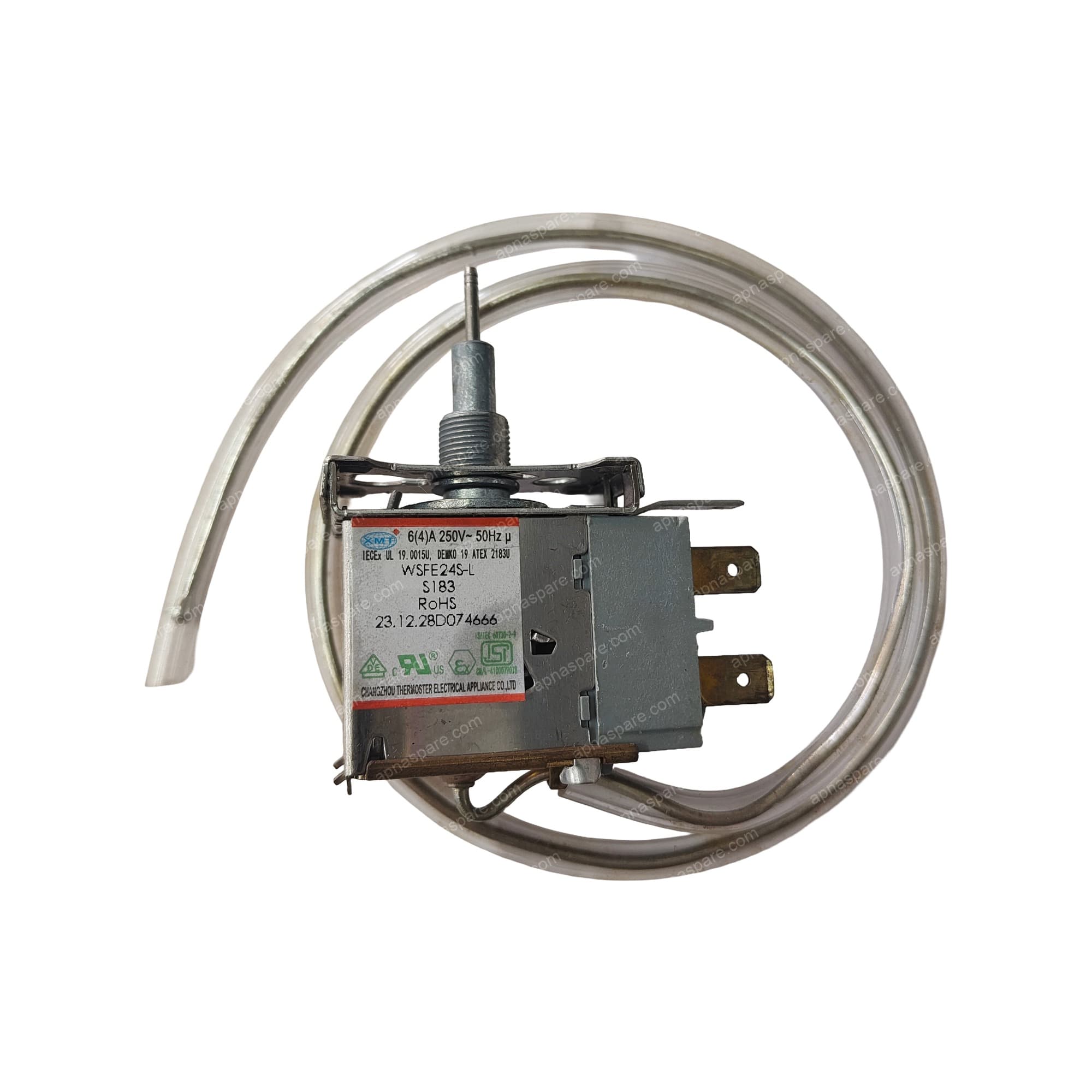 Voltas Refrigerator Thermostat – XMT Cold Control Thermostat with Threaded Shaft, R600a Rated | Part No. WSFE24S-L | Frost Free