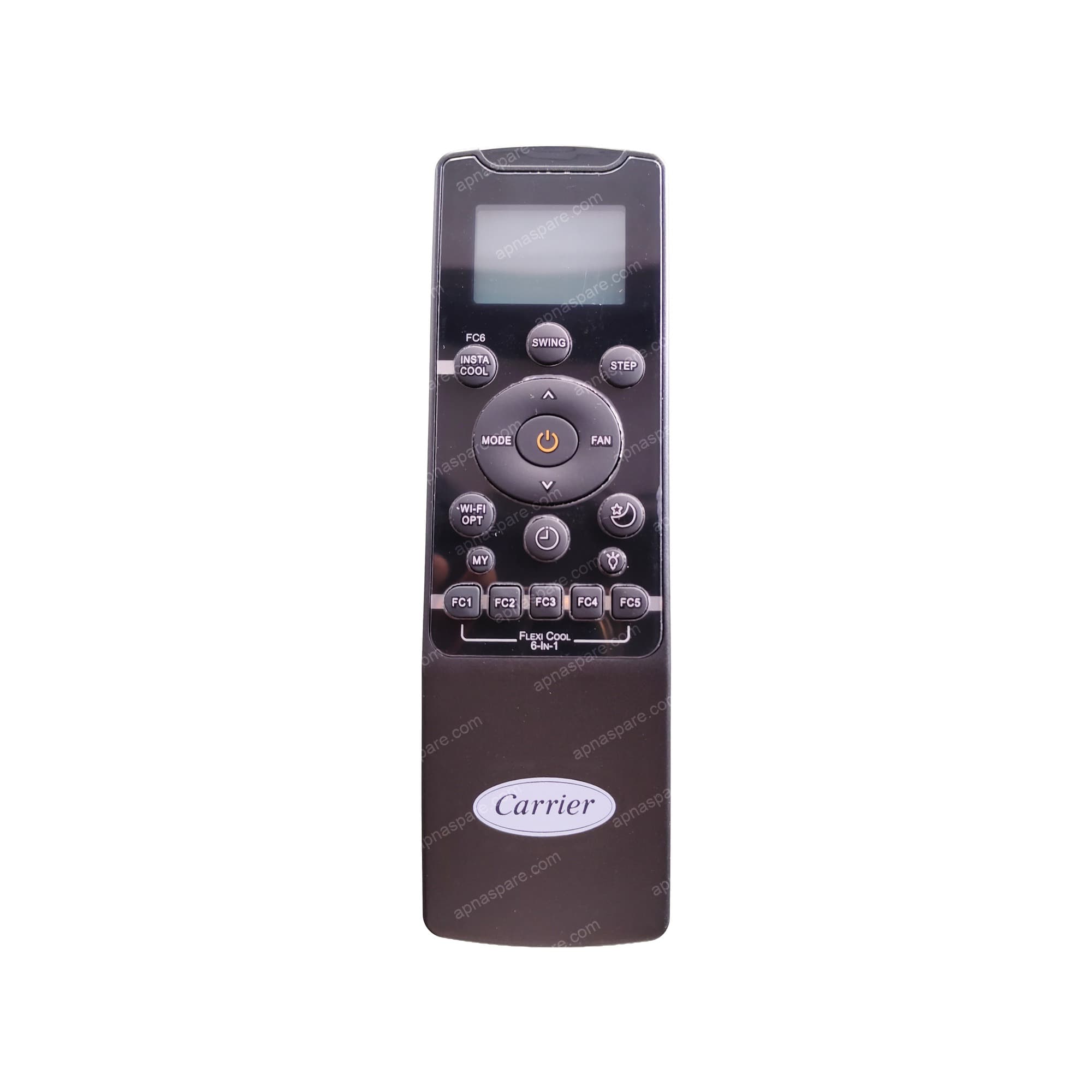 Carrier AC Remote Control - LCD Split AC Remote with Flexi Cool 6-in-1, InstaCool and WiFi Opt | RG56CMI-B2 | Compatible Replacement Remote