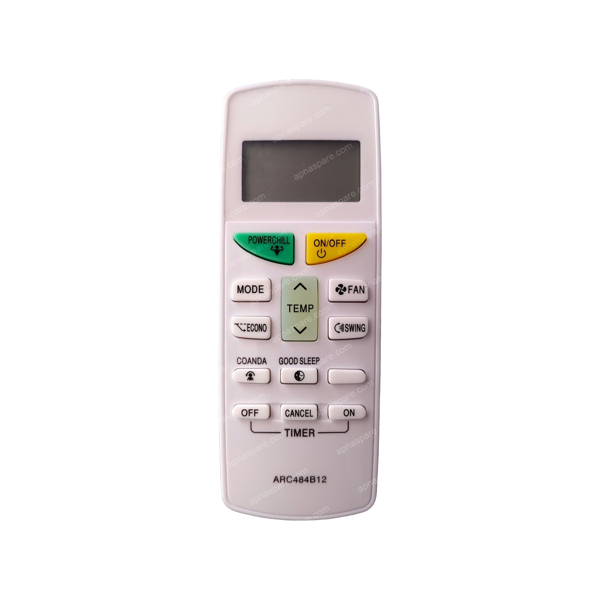 Daikin AC Remote Control AC-132D — ARC484B12 Backlit Replacement for Split & Window AC (1/1.5/2 Ton)