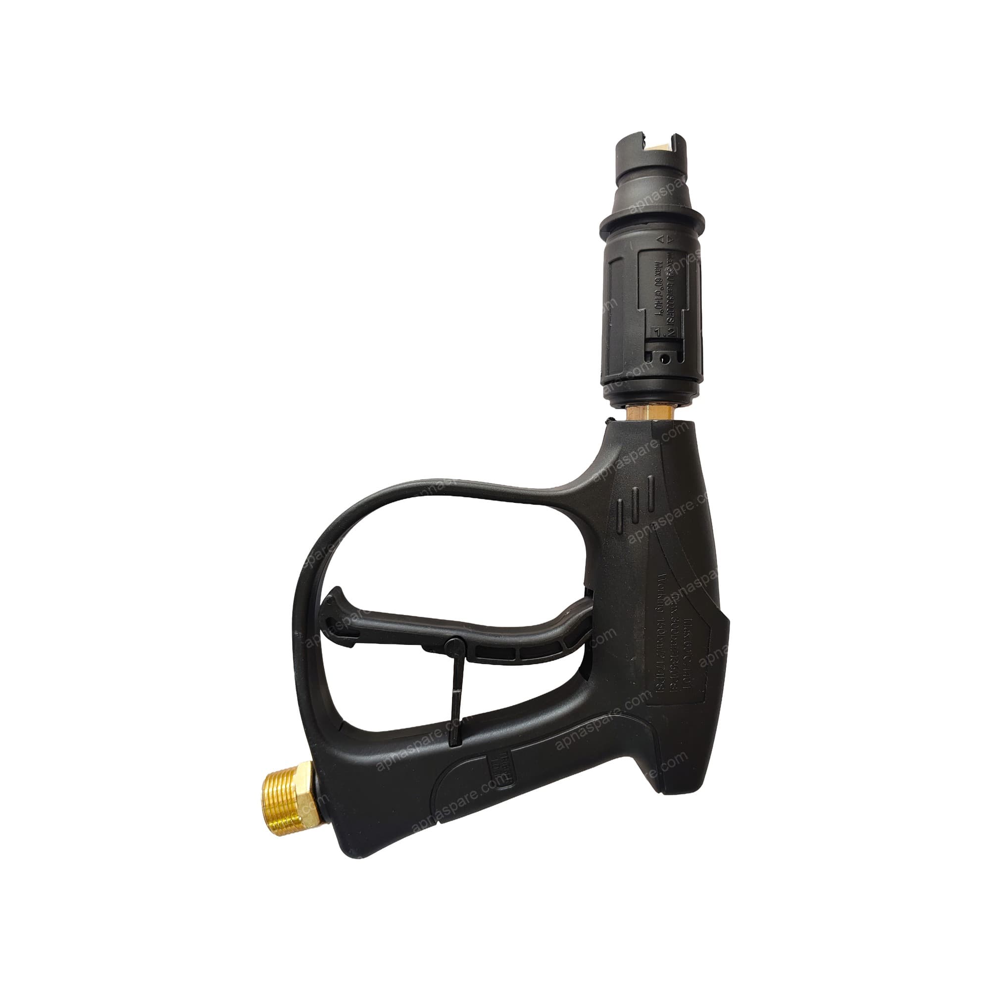 Pressure Washer Trigger Gun – Quick-Connect Nozzle Coupler, Brass Hose Inlet, Max 60°C/140°F