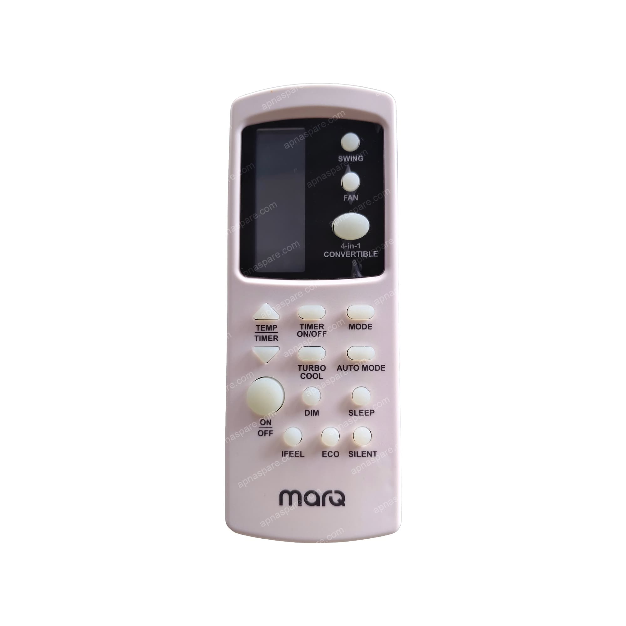 MarQ AC Remote Control - LCD Split AC Remote with 4-in-1 Convertible, Turbo Cool and iFeel | MARQ-210E | Compatible Replacement Remote