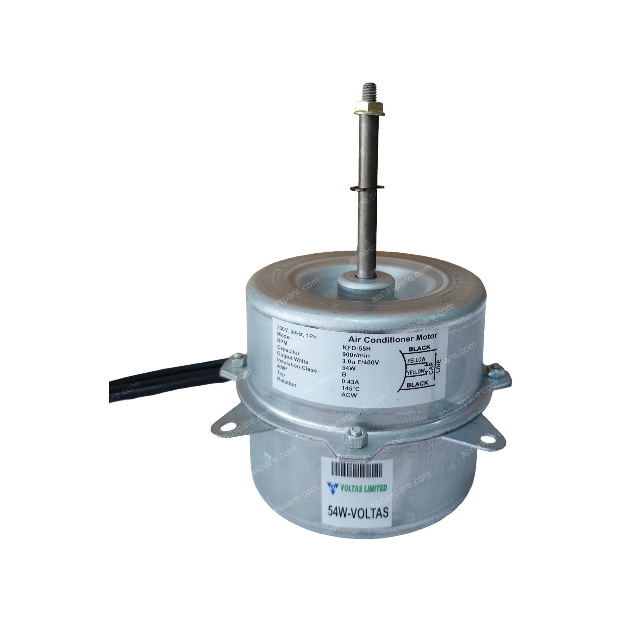Voltas AC Outdoor Fan Motor 54W – Model KFD-55H | 900 RPM, ACW (also fits Haier/Lloyd/Vestar)