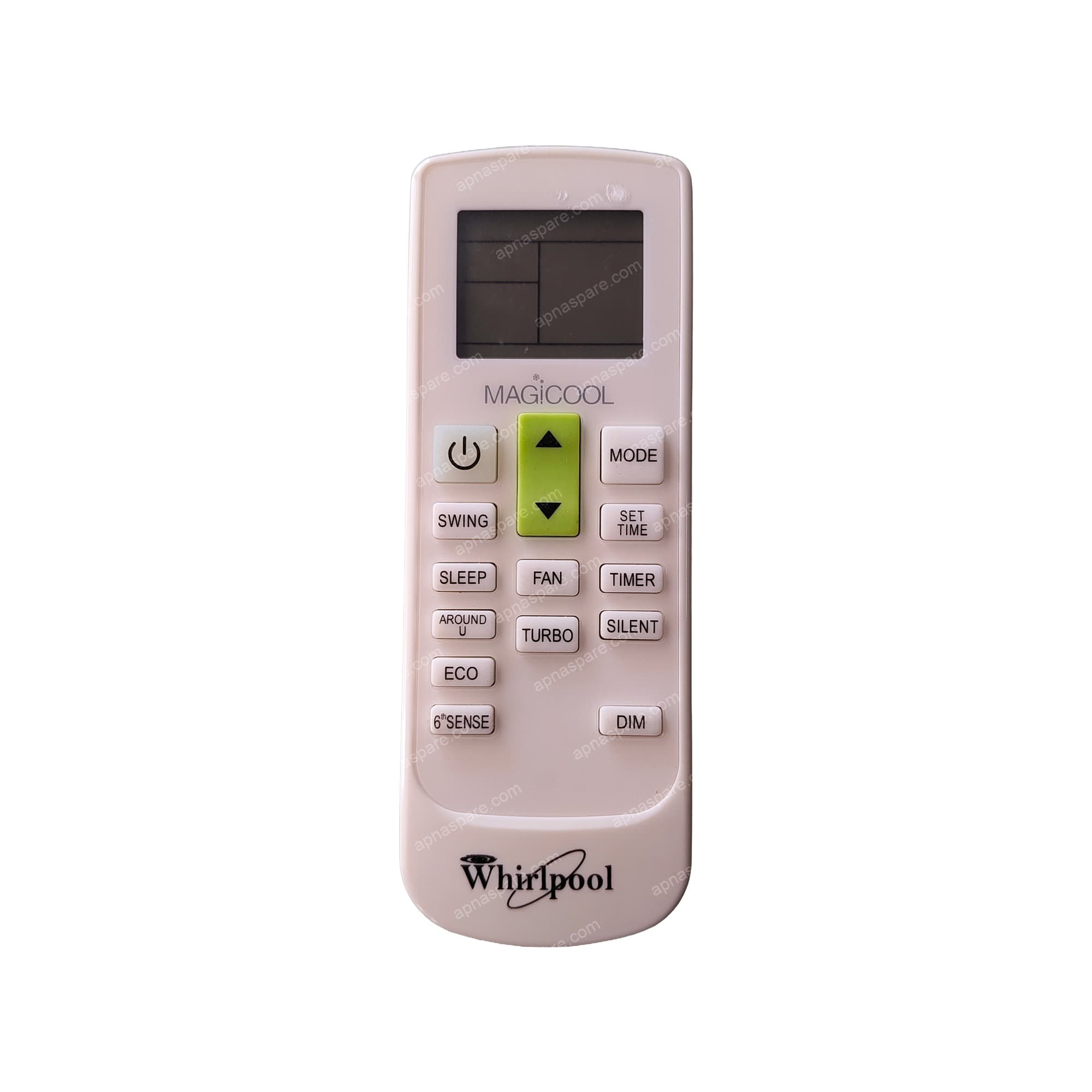 Whirlpool MagiCool AC Remote Control - LCD Split AC Remote with 6th Sense, Around U and Eco | WHIRLPOOL-225 | Compatible Replacement Remote