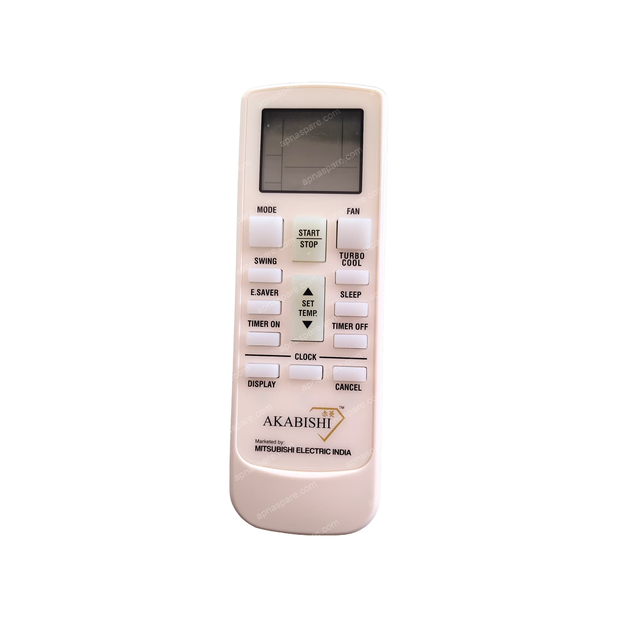 Akabishi (Mitsubishi Electric India) AC Remote Control AC-290B — Turbo Cool & Energy Saver
