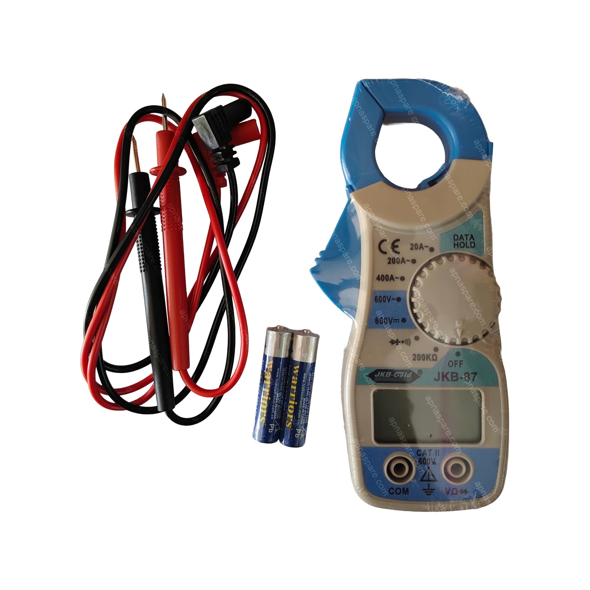 JKB-Gold JKB-87 Digital Clamp Meter – AC/DC Voltage, AC Current Clamp, Resistance & Continuity Tester with Batteries | CAT II 600V