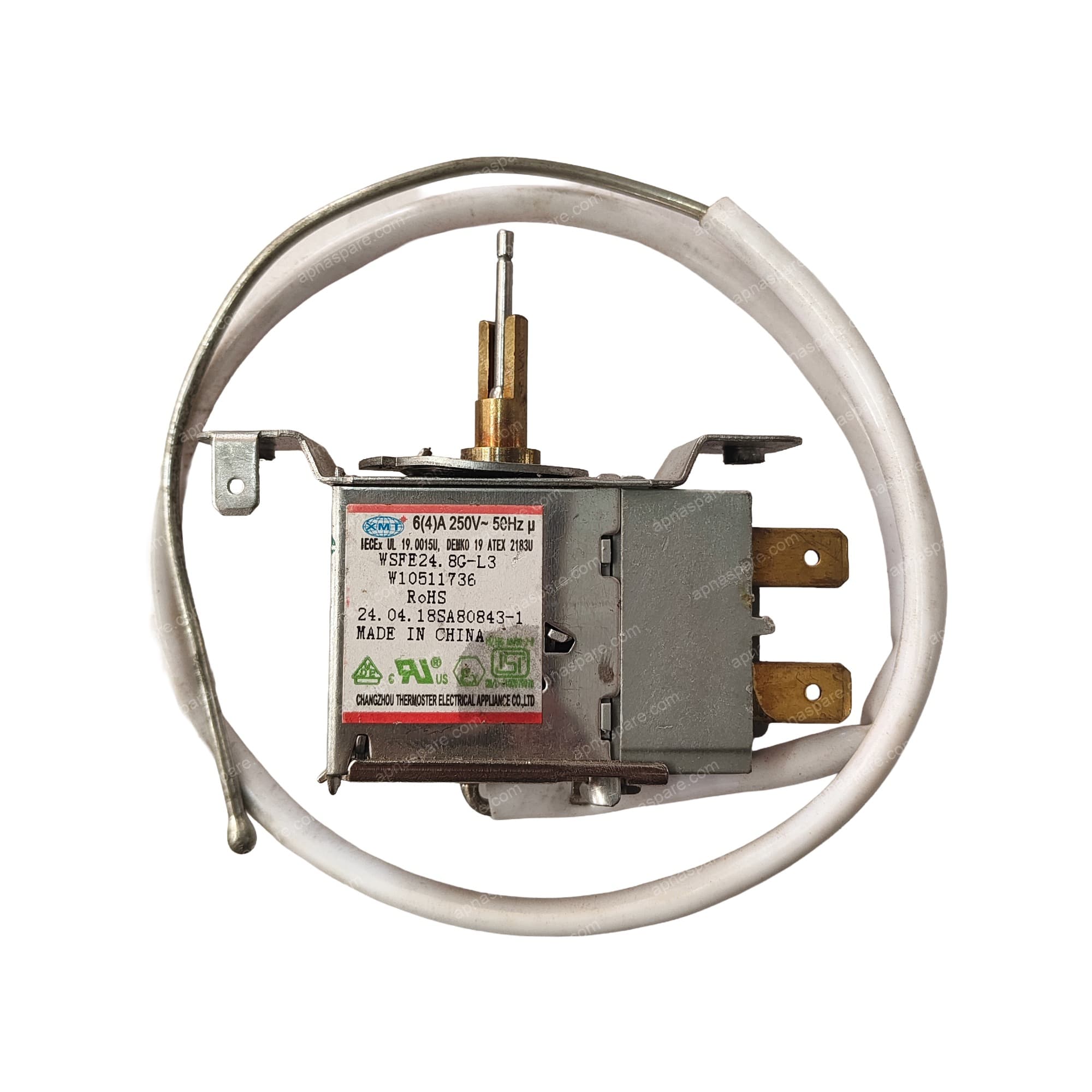 Whirlpool Refrigerator Thermostat – R600a Cold Control Thermostat with White Capillary Tube | Part No. WSFE24.8G-L3 | Frost Free