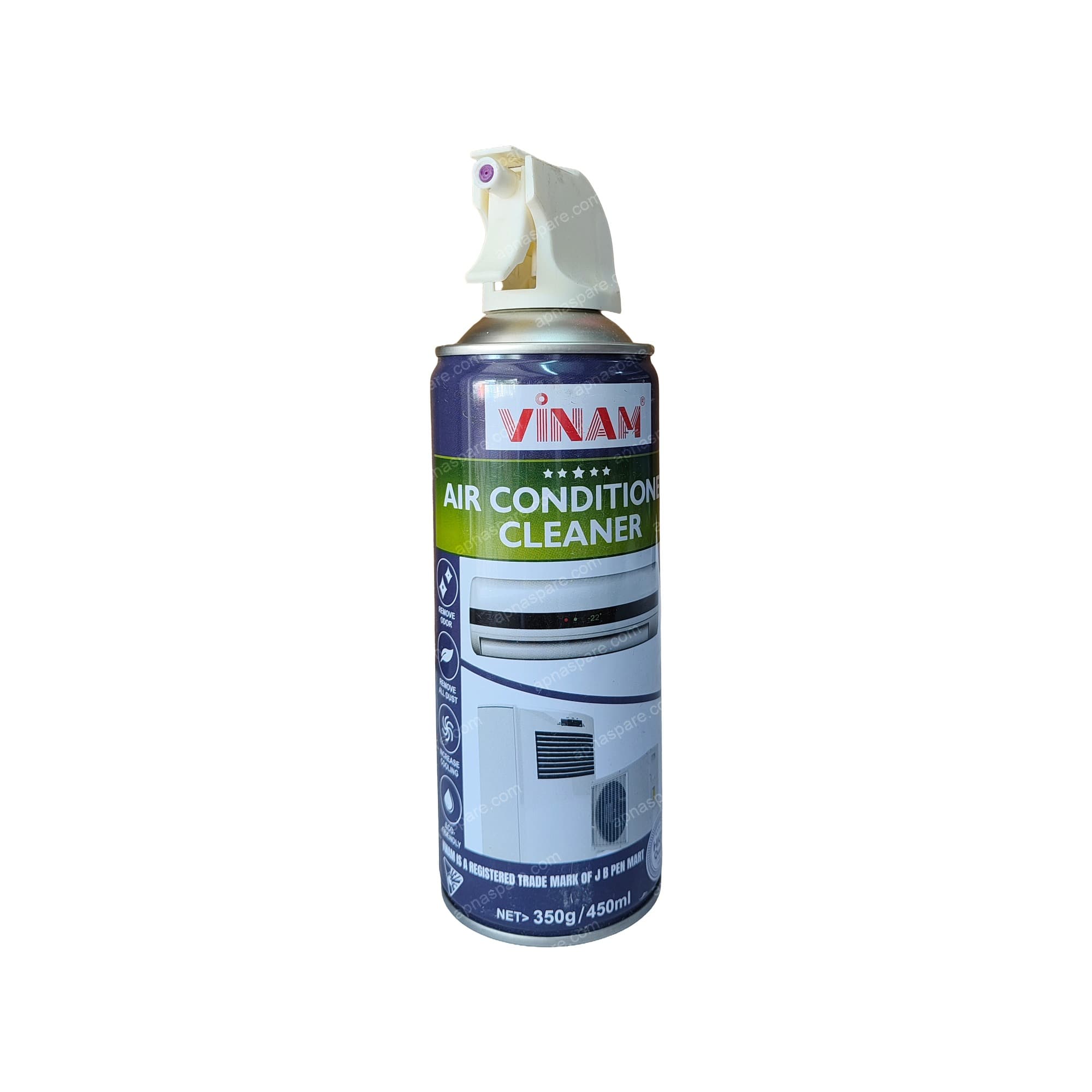 Vinam Air Conditioner Coil Cleaner Foam Spray – Removes Dust, Odor & Improves Cooling | 350g / 450ml | For Split & Window AC Indoor and Outdoor Units