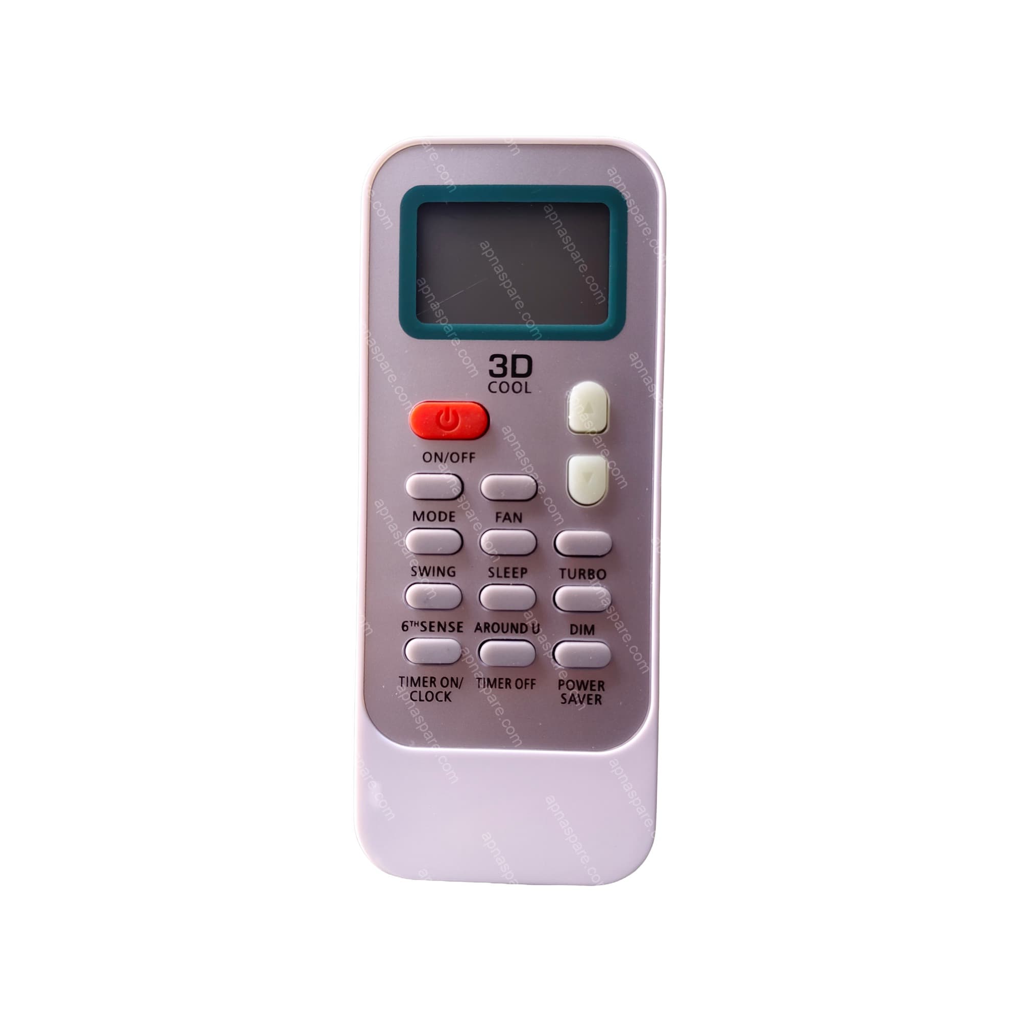 Whirlpool AC Remote Control 129 — 3D Cool, 6th Sense & Around U (DG11J1-11/34)