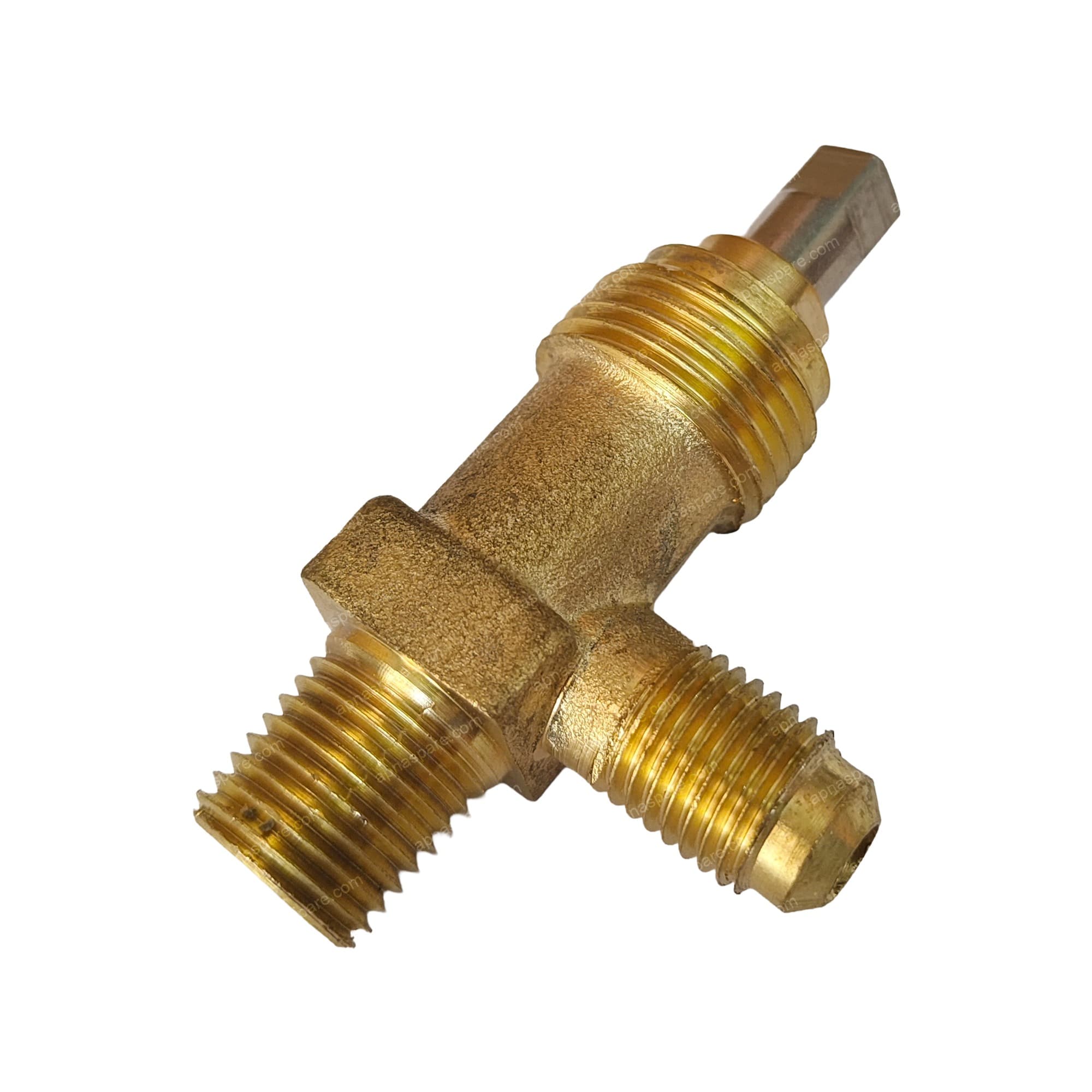 Brass Bottle Valve 1/4" NPT – T-Body Gas Cylinder Valve with Square Key Stem