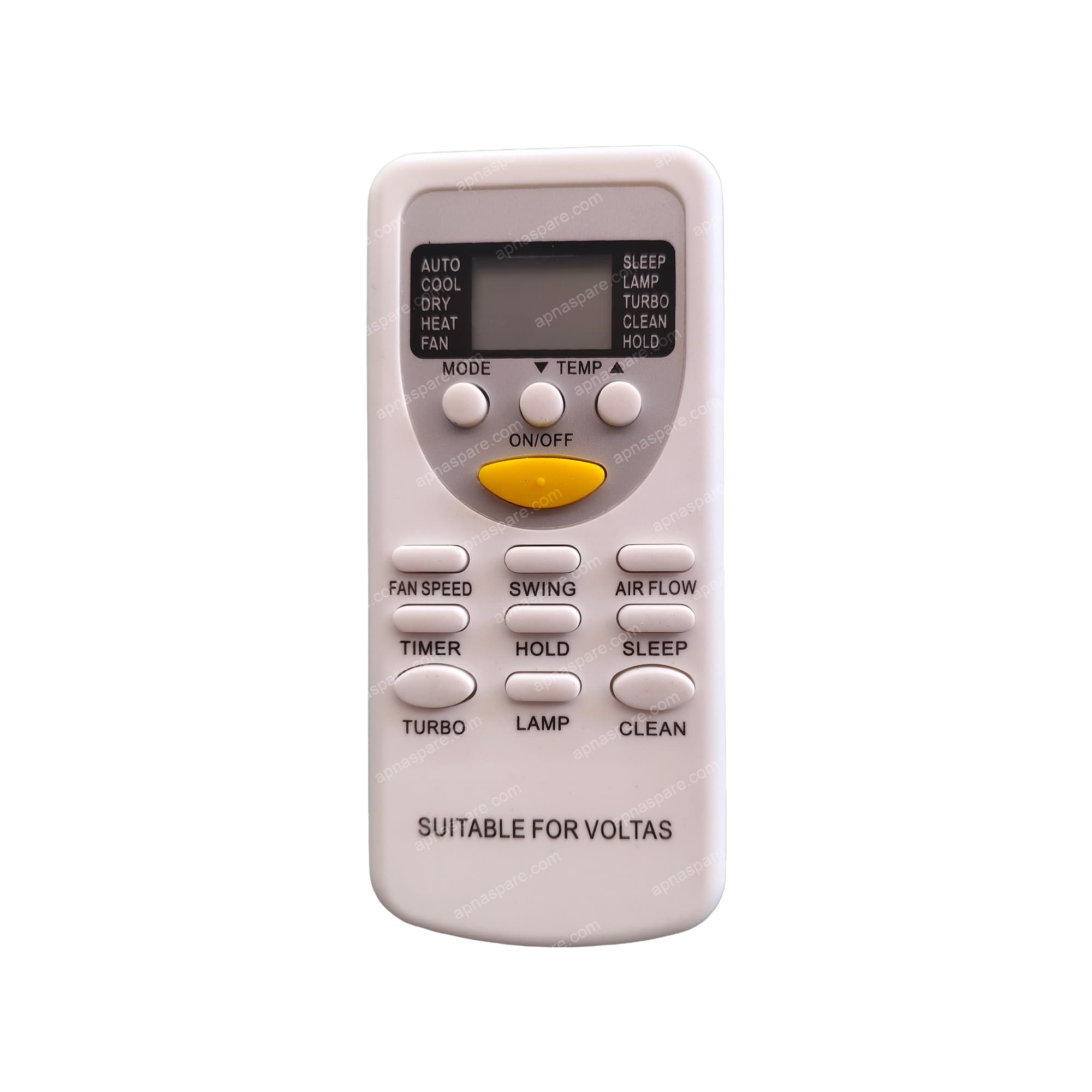 AC Remote Control Suitable for Voltas - LCD Split AC Remote with Air Flow, Turbo and Clean | VE49 | Compatible Replacement Remote